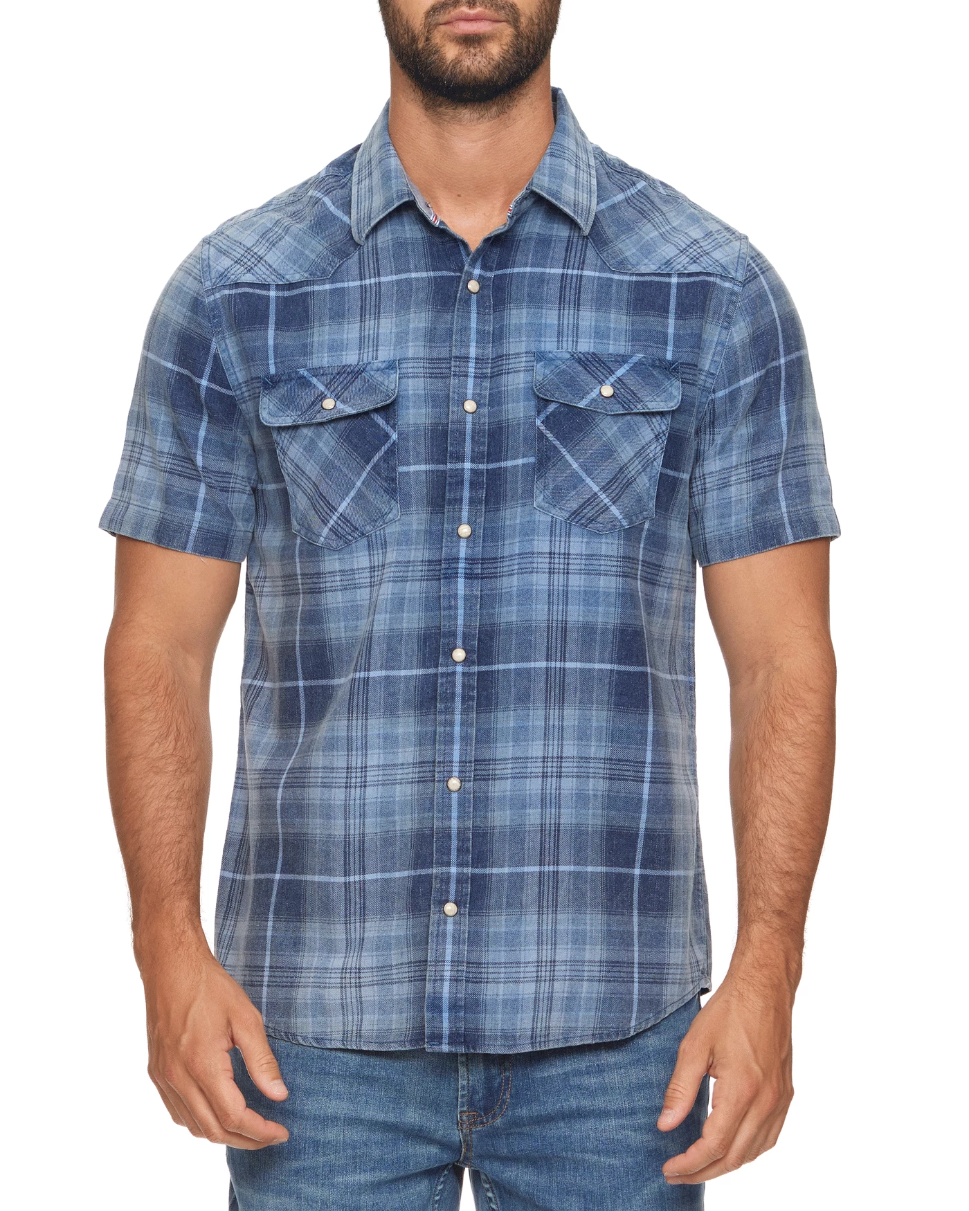 CENTRE VINTAGE WASHED WESTERN SHIRT (FINAL SALE) 3 CENTRE VINTAGE WASHED WESTERN SHIRT (FINAL SALE)