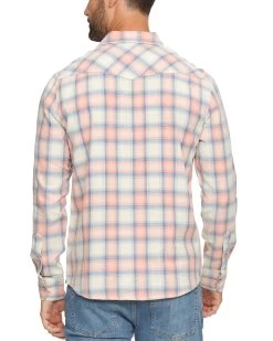 WOOSTER VINTAGE WASHED WESTERN SHIRT 8 WOOSTER VINTAGE WASHED WESTERN SHIRT -Style Vibe Shop SP23WS1162 CLEVELAND LS VINTAGE WASH SINGLE POCKET SHIRT ORANGE WHITE NAVY 133 1