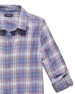HARLEIGH VINTAGE WASHED SHIRT -Style Vibe Shop SP23WS1186W HARLEIGH LS PLAID SHIRT PINK LIGHT BLUE 004 db9bc3e9 9d1f 465a a149 77a8602510d3