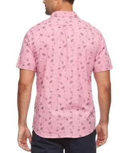 TECOPA PALM PRINT SHIRT (FINAL SALE) -Style Vibe Shop SP23WS1248 PINK COMBO 008