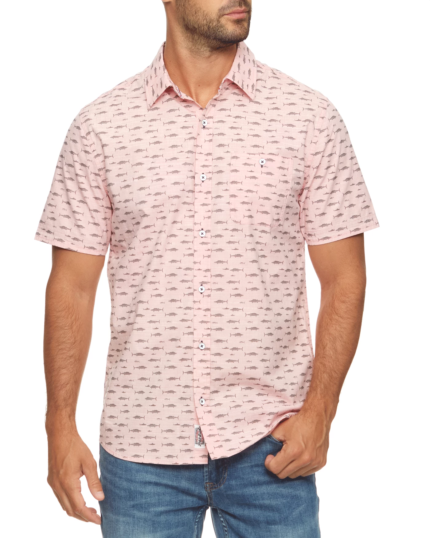 PHILLIPSBURG FISH PRINT STRETCH SHIRT (FINAL SALE) 3 PHILLIPSBURG FISH PRINT STRETCH SHIRT (FINAL SALE)