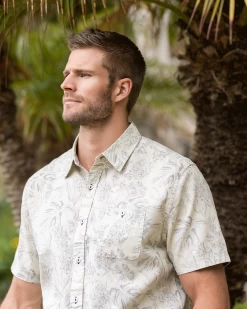 MADEIRA PINEAPPLE PRINT LINEN-BLEND SHIRT (FINAL SALE)