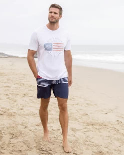 FREE & EASY FLAG SLUB TEE (FINAL SALE) -Style Vibe Shop Shot 16 Beach 1542