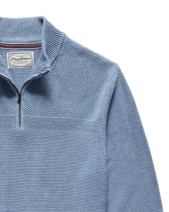 HENRYVILLE 1/4-ZIP PULLOVER SWEATER -Style Vibe Shop henryvillepulloversweaterlightblue1