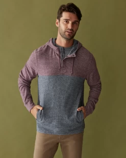 HIGHFILL SUPER-SOFT COLORBLOCK HOODED HENLEY