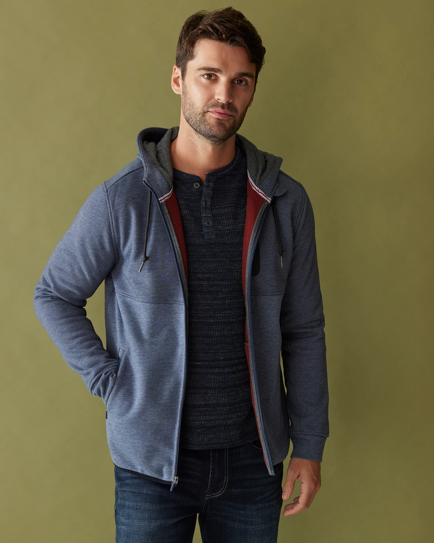 TRENT BLOCKED BONDED FLEECE FULL-ZIP HOODIE 4 TRENT BLOCKED BONDED FLEECE FULL-ZIP HOODIE - Image 2